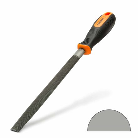 Precíziós reszelő fémhez - félkör alakú - kétszeres vágású - közepes durvaságó