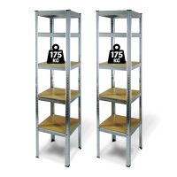   Fémpolc állvány - 5 szintes - fém - max. 175 kg - 180 x 40 x 40 cm - 2 db / csomag