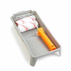   Festőhenger szett - 2 x 12 mm poliészter + nyél, tálca - 100 mm