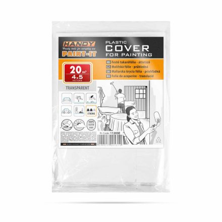 Festő takarófólia - HDPE - erős - 10 mikron - 4 x 5 m Festő takarófólia - HDPE - erős - 10 mikron - 4 x 5 m