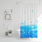   Zuhanyfüggöny - 3 féle - kék, tavasz, kockás mintás - 180 x 180 cm