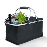   Thermo összecsukható bevásárlókosár - 49 x 28 x 25 cm - 21 L - fekete