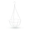 Akasztható fém kosár - virágcserépek rögzítéséhez - 25 cm - fehér