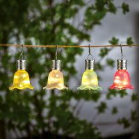   Felakasztható szolár virág - 4 féle - 3 melegfehér LED - 17,5 x 9,5 cm