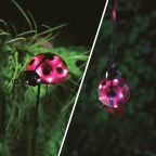   Szolár lámpa - katicabogár - leszúrható / csipeszes - piros - 15 x 7 x 16 cm - 6 LED