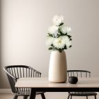 Műnövény dekoráció - krizantém - fehér - 12 x 58 cm