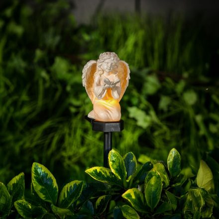 Szolár angyalka - pillangó - 1 melegfehér LED - műgyanta - 42 x 11 x 6,5 cm