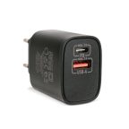   Hálózati Adapter USB + Type-C PD20W gyorstöltéssel - fekete