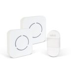   Digitális elem- és vezeték nélküli csengő - Kinetic - 2 beltéri - fehér - kék LED