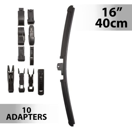 Ablaktörlő 16"/40 cm - 10 db adapterrel