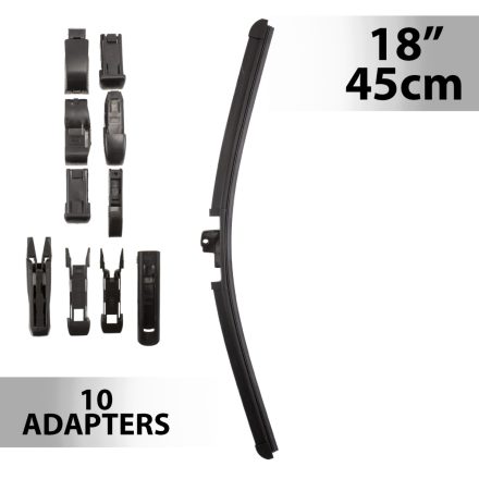 Ablaktörlő 18"/45 cm - 10 db adapterrel