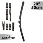 Ablaktörlő 20"/50 cm - 10 db adapterrel