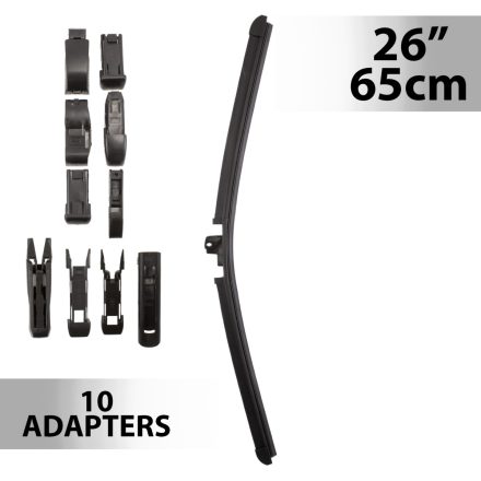Ablaktörlő 26"/65 cm - 10 db adapterrel