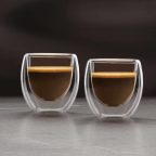 Duplafalú üveg csésze - 80 ml - 2 db / csomag Duplafalú üveg csésze - 80 ml - 2 db / csomag