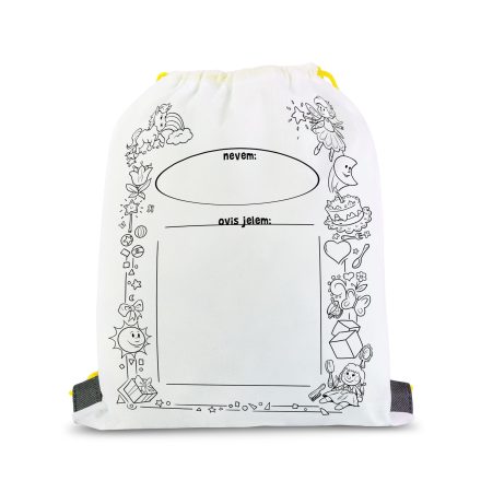 Színezhető tornazsák - 4 filccel - 33 x 27 cm