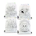 Színezhető tornazsák - 4 filccel - 33 x 27 cm - 4 féle