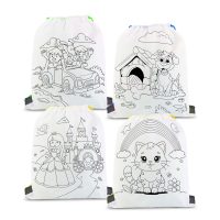 Színezhető tornazsák - 4 filccel - 33 x 27 cm - 4 féle