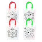   Színezhető ajándéktáska - 4 filccel - 24 x 22 cm - 4 féle