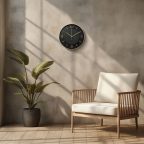 Falióra - 25 cm - műanyag, üveg - 1 x AA - fekete