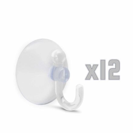 Tapadókorongos fali akasztó - 12 db / bliszter Tapadókorongos fali akasztó - 12 db / bliszter