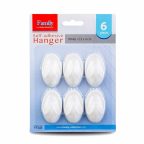   Öntapadós akasztó - fehér - műanyag - 2,5 x 4 cm - 6 db / csomag