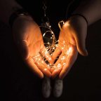 LED fényfüzér - 10 db melegfehér LED - 1 m - 2 x AA