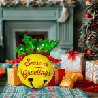   Karácsonyi lufi - alumínium fólia - csengettyű - 58 x 78 cm