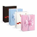   Ajándéktasak - papír - 265 x 127 x 330 mm - 4 féle / csomag - 12 db / csomag