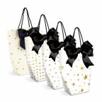 Ajándéktasak - papír - 114 x 64 x 146 mm - 4 féle / csomag - 12 db / csomag Ajándéktasak - papír - 114 x 64 x 146 mm - 4 féle / csomag - 12 db / csomag