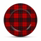 Karácsonyi tálca - fém - kockás - 33 cm Karácsonyi tálca - fém - kockás - 33 cm