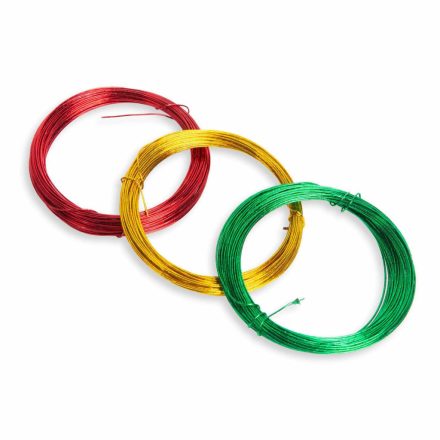 Karácsonyi dekor drót - fényes - 3 x 10 m - 3 féle / csomag Karácsonyi dekor drót - fényes - 3 x 10 m - 3 féle / csomag