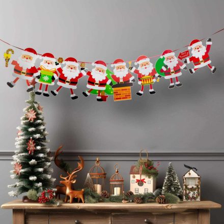 Karácsonyi papír girland - 8 db Mikulás - 3,5 m Karácsonyi papír girland - 8 db Mikulás - 3,5 m