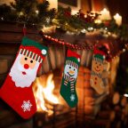 Karácsonyi csizma - 42 x 24,5 cm - textil - 3 féle Karácsonyi csizma - 42 x 24,5 cm - textil - 3 féle