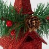 Karácsonyi glitteres templom akasztóval - 16 x 6,5 cm - piros Karácsonyi glitteres templom akasztóval - 16 x 6,5 cm - piros