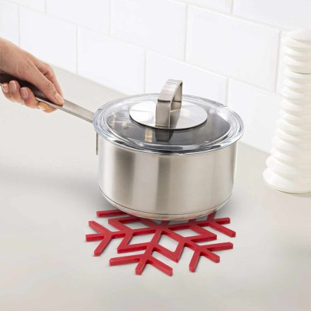 Szilikon edényalátét - jégkristály - piros - 17 cm Szilikon edényalátét - jégkristály - piros - 17 cm