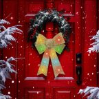 LED-es masni dekoráció - fényes - arany - 11 színes LED - 40 x 30 cm LED-es masni dekoráció - fényes - arany - 11 színes LED - 40 x 30 cm