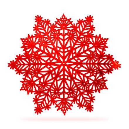 Szilikon edényalátét - jégkristály - piros - 38 cm