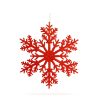 Karácsonyi dekoráció - jégkristály - glitteres piros - akasztható - 31 cm
