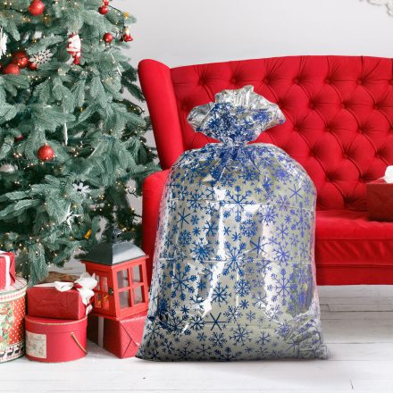 Karácsonyi ajándék tasak - extra nagy - fólia - jégkristály - 78 x 120 cm Karácsonyi ajándék tasak - extra nagy - fólia - jégkristály - 78 x 120 cm