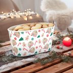 Karácsonyi fém kosár - házikó mintás - 19 x 11,5 x 9,5 cm Karácsonyi fém kosár - házikó mintás - 19 x 11,5 x 9,5 cm