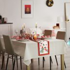   Karácsonyi dekoráció - asztalterítő futó - manós - 183 x 33 cm