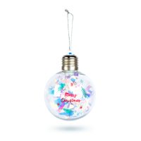  Karácsonyi LED-es gömb - RGB LED - átlátszó - műanyag - 8 cm - 3 x LR44
