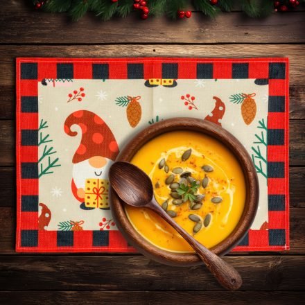 Karácsonyi tányéralátét - manó - 46 x 32 cm