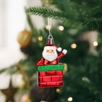   Karácsonyi dekoráció - Mikulás - akasztható - műanyag - 7,5 x 5 cm