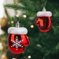   Karácsonyi dekoráció - téli kesztyű - 7,2 x 5 cm - 2 db / csomag