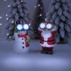   Szolár karácsonyi dekoráció - hidegfehér - 3 féle - 8 x 7,5 x 14 cm