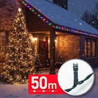   Fényfüzér - 50 m - színes - 1000 LED - 220-240V - 9W - zöld kábel