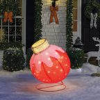   Világító dekoráció - gömbdísz - 60 LED - 60 x 83 cm - piros - 100-200V AC