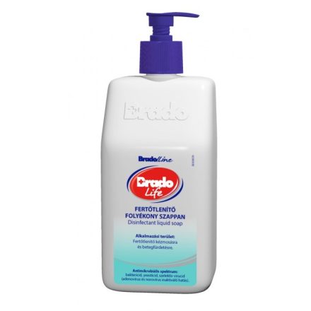 Bradolife fertőtlenítő folyékony szappan 350ml ( Baktericid, yeasticid, szelektív virucid hatású, biocid hatóanyagú ) Bradolife fertőtlenítő folyékony szappan 350ml ( Baktericid, yeasticid, szelektív virucid hatású, biocid hatóanyagú )
