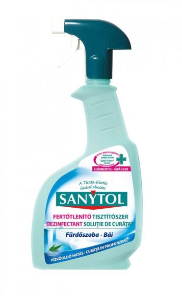 Sanytol Fertőtlenítő Fürdőszobai spray ultraerős vízkőoldó hatással 500 ml Sanytol Fertőtlenítő Fürdőszobai spray ultraerős vízkőoldó hatással 500 ml